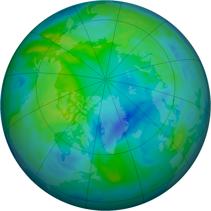 Arctic ozone map for 12 October 2013